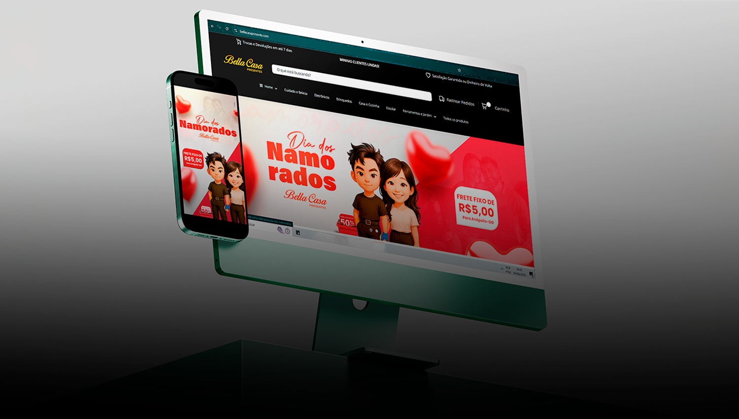 Site E-Commerce Bella Casa Presentes criado pela Grupo Elevate