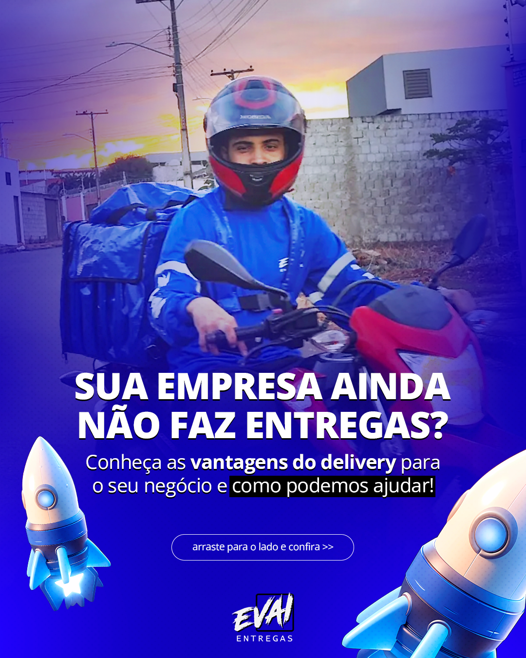 Arte comercial da Evai Entregas