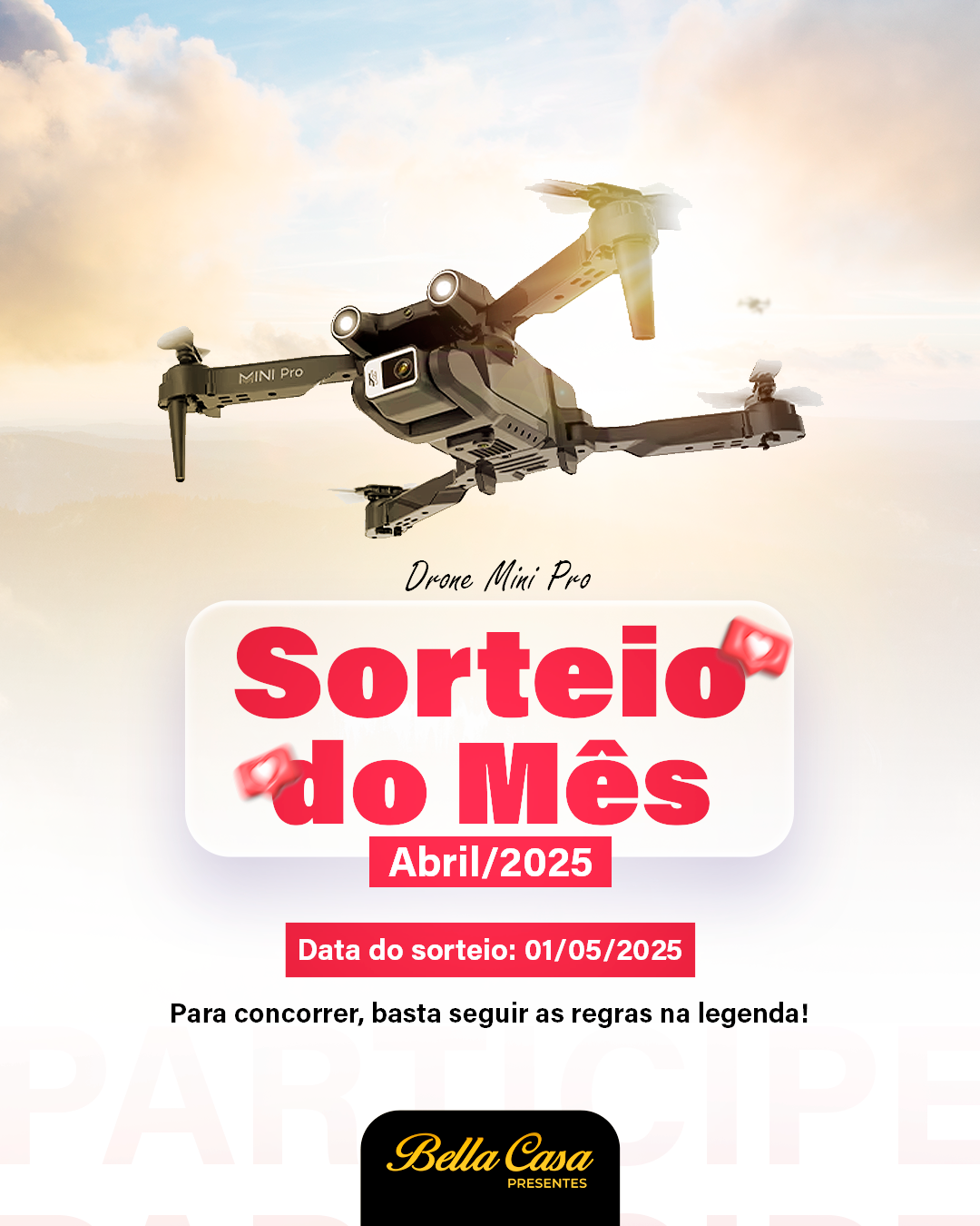 Arte de sorteio da Bella Casa Presentes