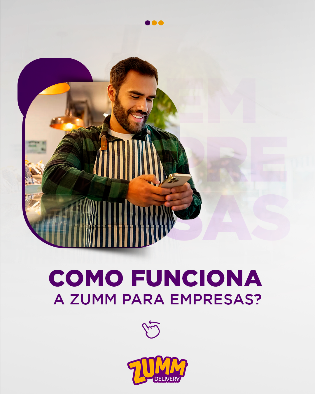 Arte sobre a plataforma da Zumm Delivery